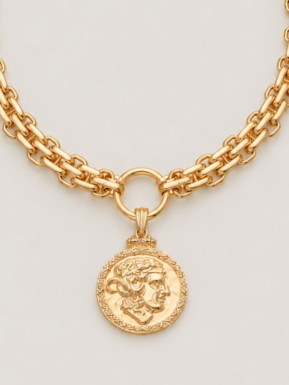 New! Gold Coin Link Chain Necklace NWOT